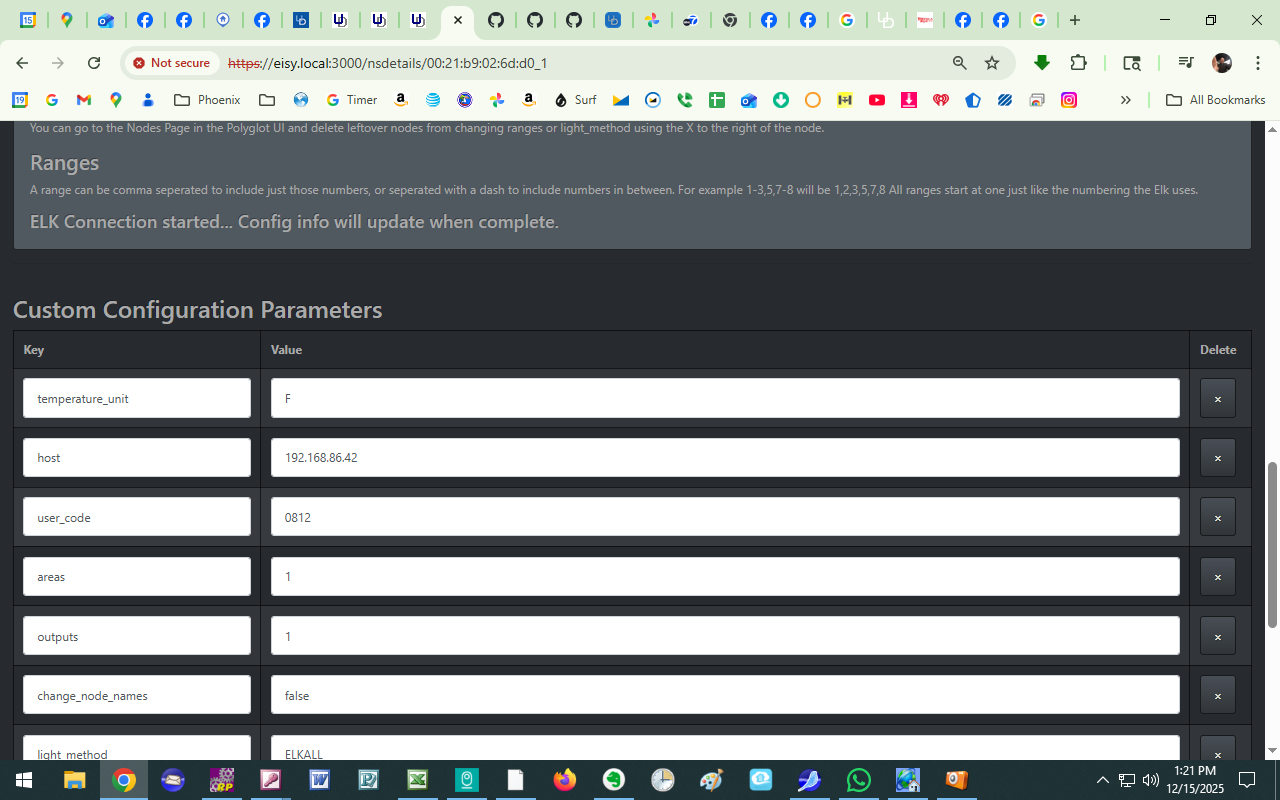 Trouble connecting Eisy to Elk m1xep