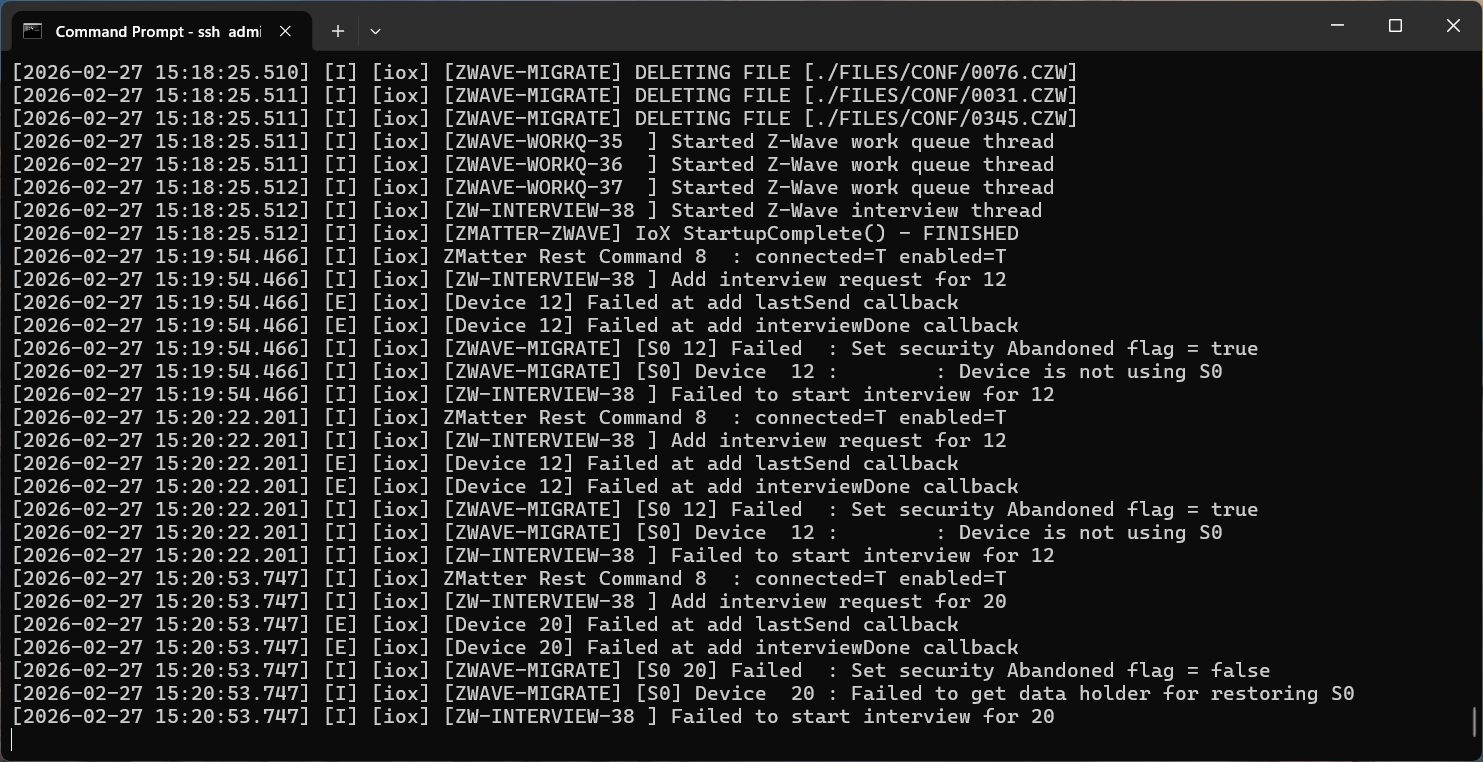 No luck migrating from Zooz to ZMatter