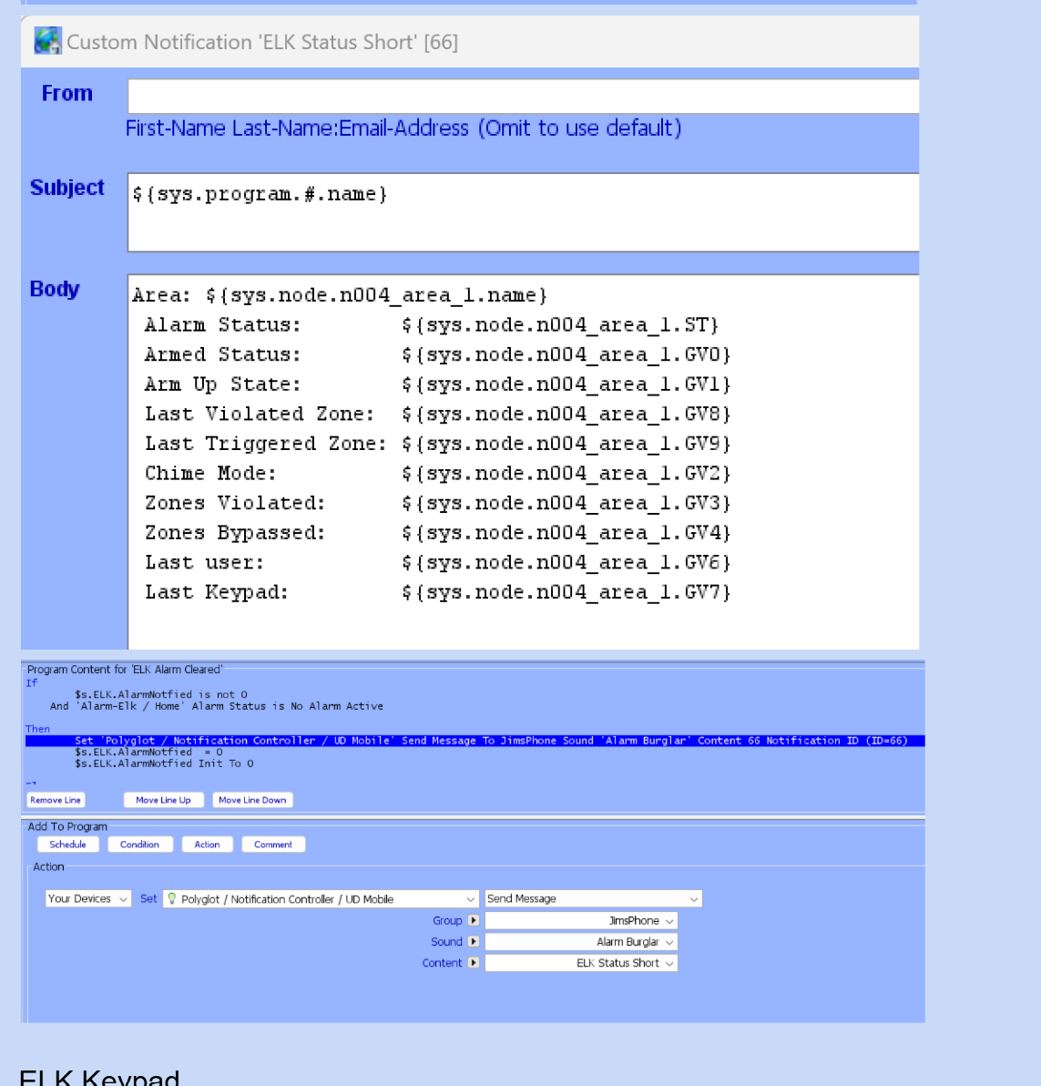 variables for notifications