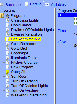 Program Details Screen