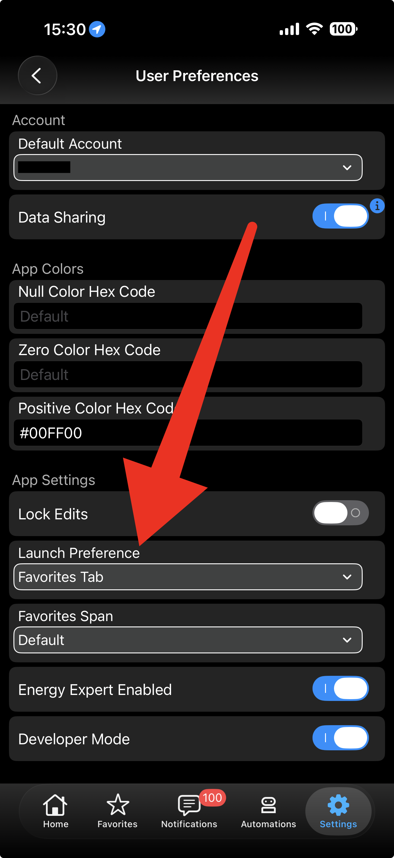 UD Mobile Suggestion to Open to Favorites