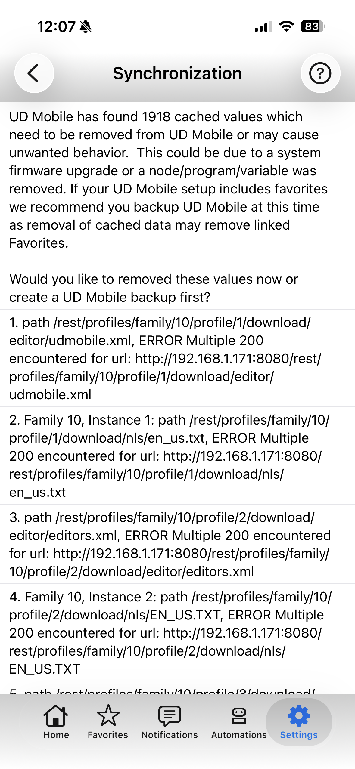 New version just downloaded on iOS Sync errors