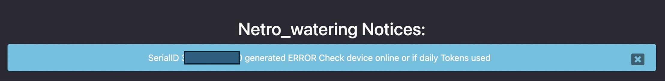 Netro_Watering v. 0.1.18 - error with serialID