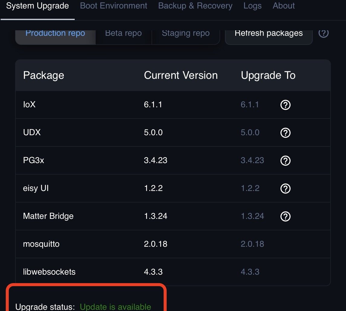 Upgrade available --Production repo doesn't t show?