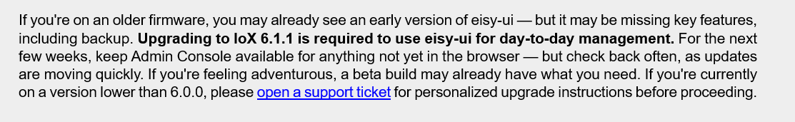 eisy-ui not accessible