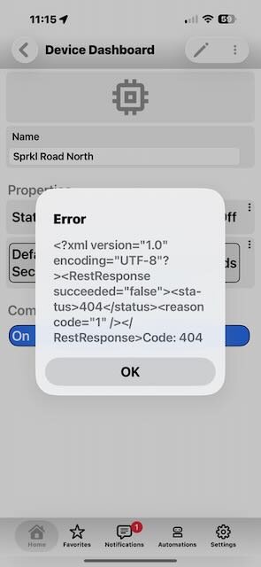 Error message in UDM