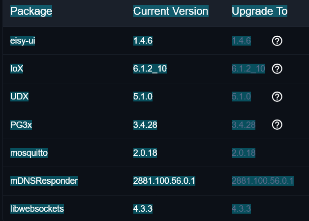 eisy-ui updates progress