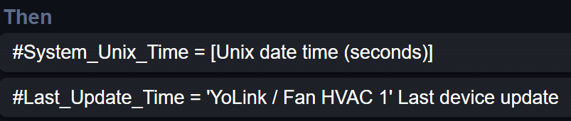 Compare last device update to variable timestamp